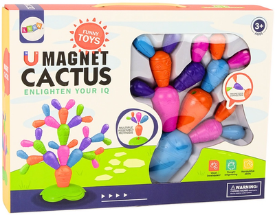 Magnetyczni klocki LeanToys kaktus 16 elementów 18328 (5905991015857)