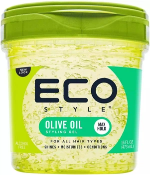 Гель для укладки Ecoco стайлинг всех типов волос сильной фиксации, для придания формы и блеска с оливковым маслом 473 мл Eco Style Olive Oil