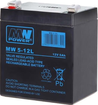 Akumulator MW Power VRLA AGM MW 5-12L 12V 5Ah (5902135113301)
