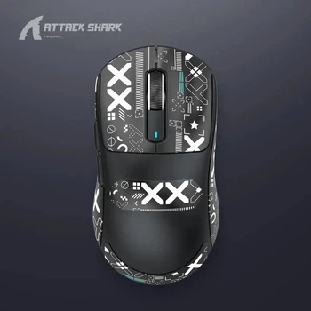 Мишка ATTACK SHARK X6 Black + Зарядна станція RGB (Сенсор PAW3395, 65 годин на одному заряді)