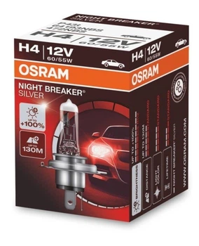 Лампа OSRAM H4 60/55W 12V P43T NIGHT BREAKER SILVER +100% 64193NBS-FS