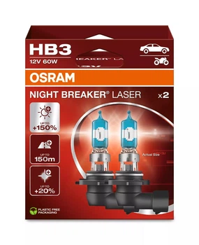 Лампа HB3 OSRAM NIGHT BREAKER LASER 60W 12V P20D +150% 9005NL-2HB