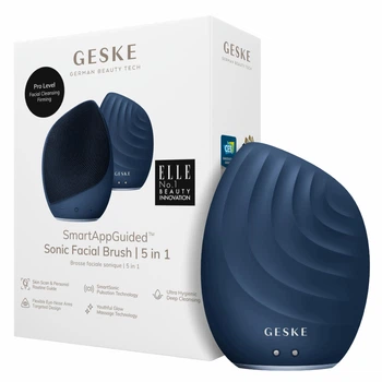 Электронная ультразвуковая щетка для лица GESKE Sonic Facial Brush 5в1 синяя