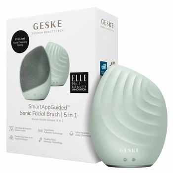 Электронная ультразвуковая щетка для лица GESKE Sonic Facial Brush 5в1 зеленая
