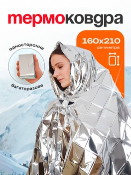 Аварийное термоодеяло Rhino Rescue Emergency Blanket 160x210cm