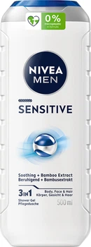 Гель для душа NIVEA Men Sensitive 3в1 для тела, лица и волос 500 мл (9005800286570)