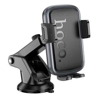 Автотримач для телефону HOCO H79 Vista push-type car holder (center console) Black Metal Gray (6942007647892)
