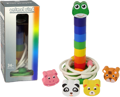 Piramidka edukacyjna Lean Toys Zwierzęta drewniana (5905323214460)