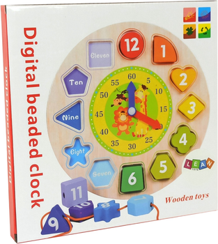 Zabawka edukacyjna Lean Toys Drewniany zegar-sorter (5904204751254)