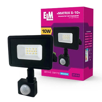 Прожектор Світлодіодний з Датчиком Руху ELM Matrix S 20W 6500К IP44 (26-0034)
