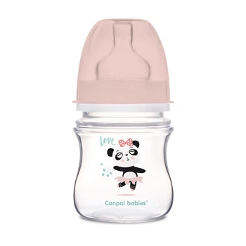Пляшка з широким отвором антиколікова Easystart Toys 120 мл Canpol Babies Рожева (5901691812949)