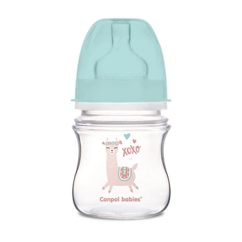 Бутылка с широким антиколиковым отверстием Easystart Toys 120 мл Canpol Babies Зеленая (5901691812956)