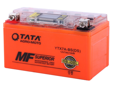 Аккумулятор YTX7A-BS OUTDO гелевый 7АH 150*87*94mm оранжевый (с дисплеем)