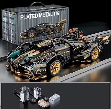 Конструктор суперкара на радиоуправлении Technic Velocity car 1:14 с подсветкой 1148 деталей черный