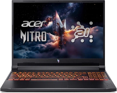 Ноутбук Acer 16 Nitro V 16 ANV16-42 WUXGA IPS/AMD R7-260/32GB/1TB/RTX 5060 8GB/Linux/Black (NH.U1GEU.005)