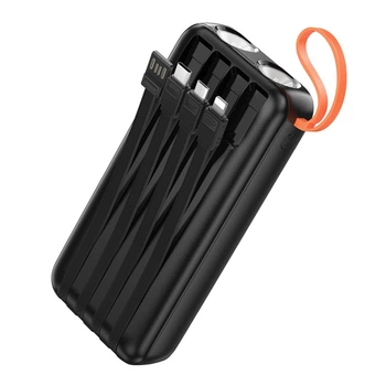 Зовнішній Акумуляторна батарея Power Bank Hoco J151A Spirit dual lighting four cable 20000mAh Колір Чорний