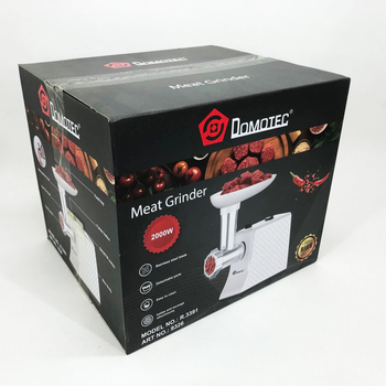 М'ясорубка електрична Domotec R3391 2000W, М'ясорубка для дому, М'ясорубка 3 в 1