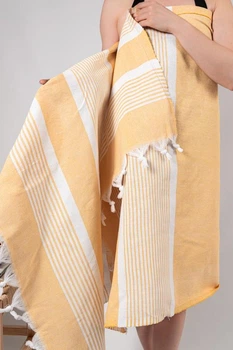 Пляжний рушник Linen Ginger 90х180 см жовтогарячий