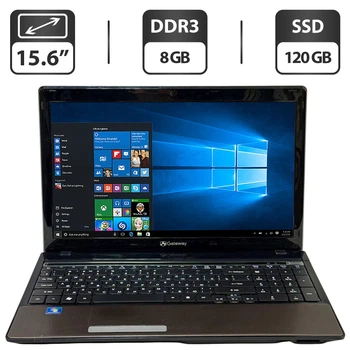 Ноутбук Б-класс Gateway NV59C / 15.6" (1366x768) TN / Intel Core i3-330M (2 (4) ядра по 2.1 GHz) / 8 GB DDR3 / 120 GB SSD / Intel HD Graphics / WebCam / DVD-ROM б/у