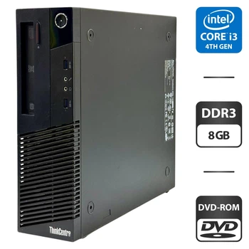 Неттоп Lenovo ThinkCentre M93p Tiny USFF / Intel Core i3-4130 (2 (4) ядра по 3.4 GHz) / 8 GB DDR3 / 500 GB HDD / Intel HD Graphics 4400 / DVD-ROM б/у