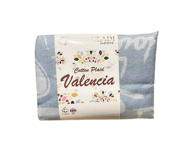 Плед VLADI 140х200см "Валенсія" VANILLA LOVE білий-сір.блак-дим