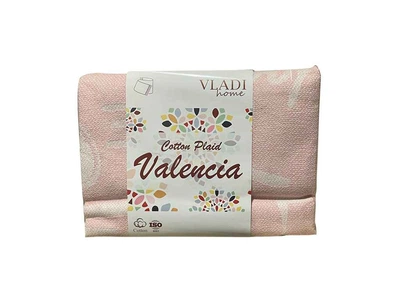Плед VLADI 140х200см "Валенсія" VANILLA LOVE білий-яск.рож-дим