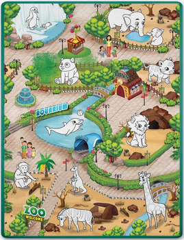 Килимок для малювання Ricokids ZOO з маркерами та сумкоюдля зберігання 90 x 120 см (5903890629168)