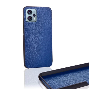 Чохол Бампер Motorola G23 с накладкою Еко-шкіри Синій