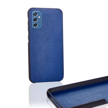 Чохол Бампер Samsung Galaxy M52 M526 с накладкою Еко-шкіри Синій