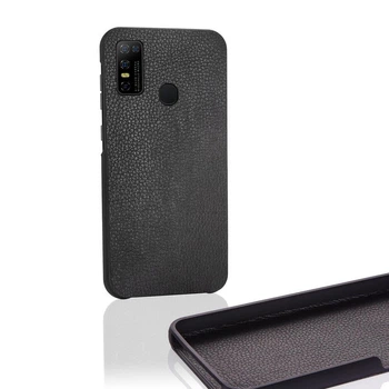Чехол Бампер Doogee N30 с накладкой Эко-кожа Черный