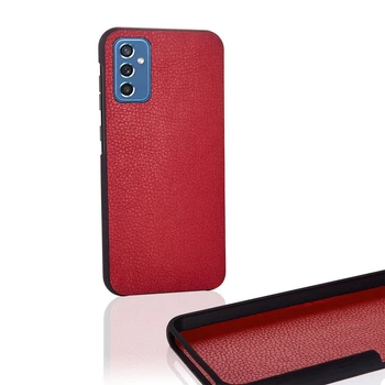 Чохол Бампер Samsung Galaxy M52 M526 с накладкою Еко-шкіри Червоний