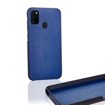 Чехол Бампер Samsung Galaxy M21 M215 с накладкой Эко-кожа Синий