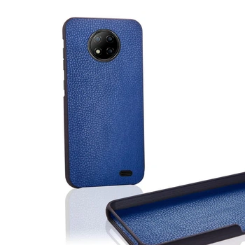 Чехол Бампер Oukitel C19 с накладкой Эко-кожа Синий