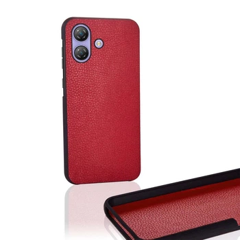 Чехол Бампер Ulefone Note 21 с накладкой Эко-кожа Красный