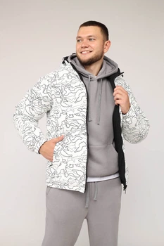 Куртка двусторонняя мужская 3XL цвет белый YUKI ЦБ-00276131