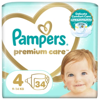 Подгузники Pampers Premium Care Maxi Размер 4 (9-14 кг) 34 шт (8001090379368)