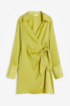 Платье H&M XS оливковый 21071179962