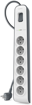 Listwa przeciwprzepięciowa Belkin Surge Protection 6 x French (Type E) White (BSV603CA2M)