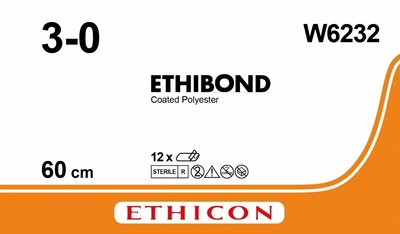 Етібонд Ексель Ethicon зелений 60 см M2 USP3/0 без голки 13 шт (W6232)