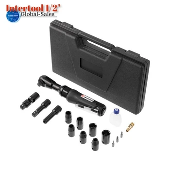 Гайковерт пневматический угловой Intertool 1/2" + набор головок (PT-1110)