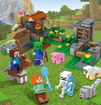 Конструктор Minecraft 13824 Битва на скелі 231 деталей Майнкрафт MineWorld My World