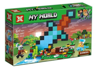 Конструктор Minecraft Аванпост мечей 312 деталей Майнкрафт MineWorld My World 1097