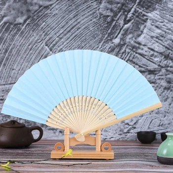 Бамбукове класичне віяло Hand Held Fan Azure
