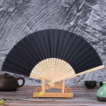 Бамбукове класичне віяло Hand Held Fan Black