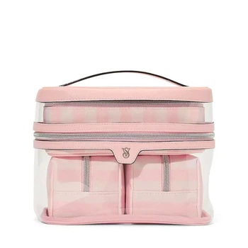 Косметичка 4 в 1 Рожева Victoria's Secret 4-Piece Makeup Bag Heritage Stripe