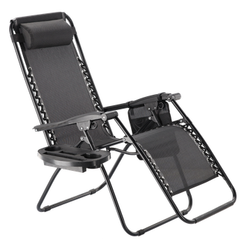 Шезлонг GardenLine Relax Black до 130 кг