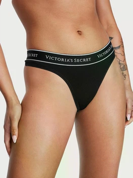 Трусики Victoria's Secret Logo Cotton Thong Panty размер XS