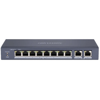 Коммутатор 8-портовый неуправляемый Hikvision DS-3E0310P-E/M (В), Black