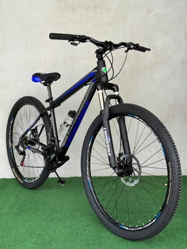Гірський велосипед Crossbike Storm 27.5”, стальна рама 17”, 21 швидкість, дискові гальма чорно-синій
