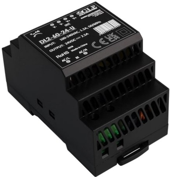Zasilacz na szynę DIN GLP IP20, 54W, 12V, 4.5A (DL2-60-12-U) (5902135153420)